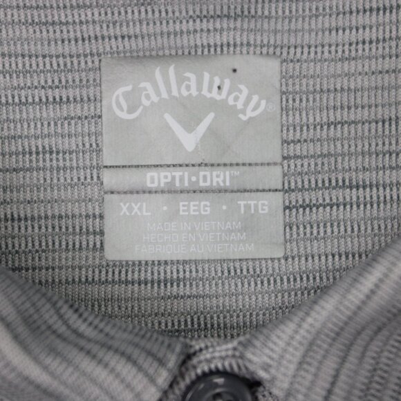 Callaway Opti-Dri Polo Shirt Mens 2XL XXL Gray Polyester Golf S/S Pullover - Picture 7 of 12